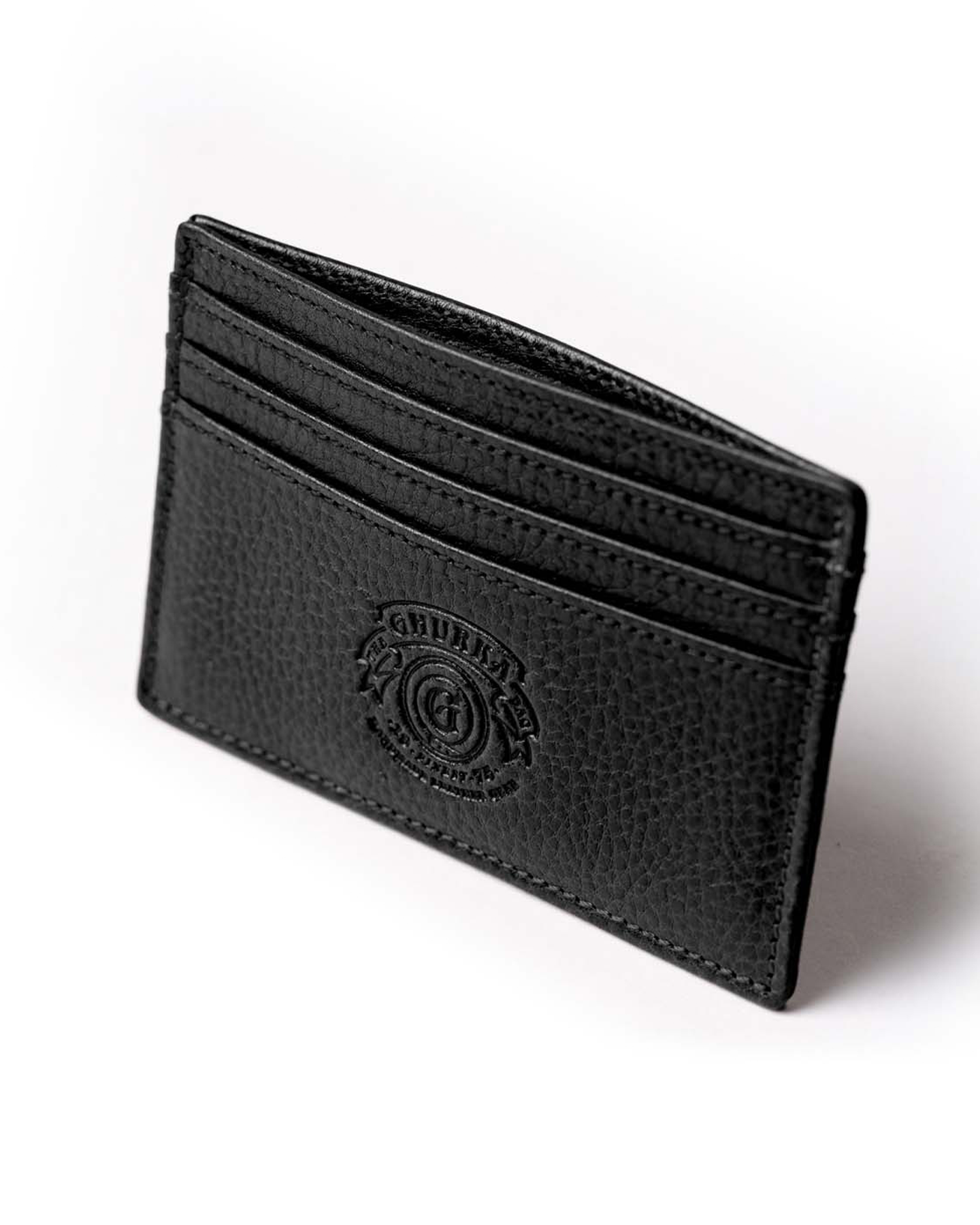 VINTAGE BLACK LEATHER SLIM CREDIT CARD CASE