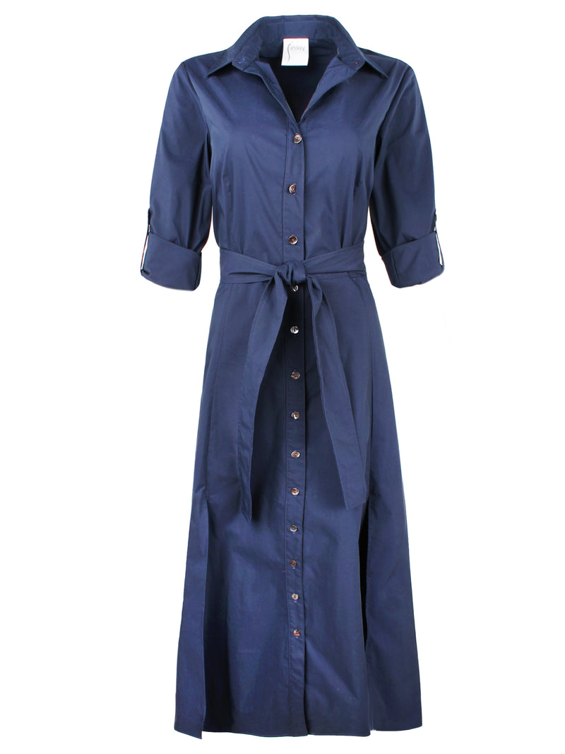 LAINE WEATHERCLOTH DRESS - NAVY