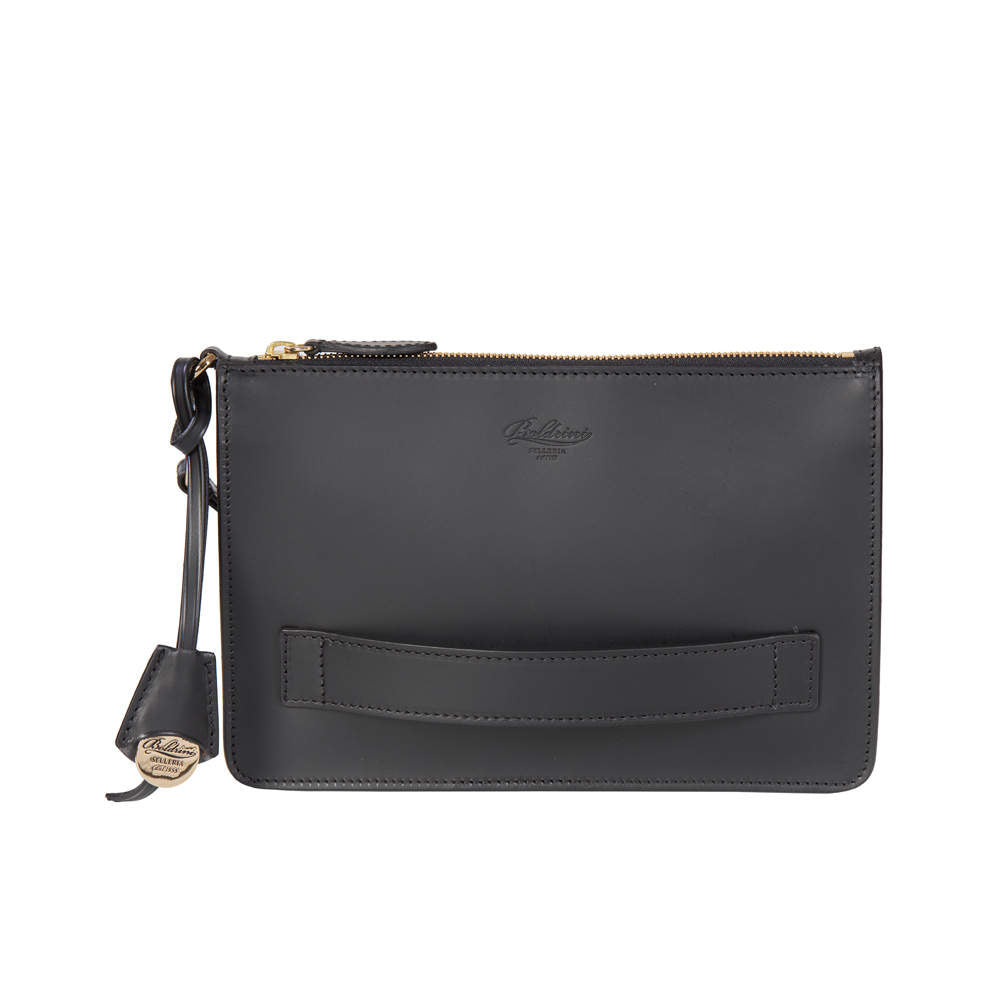 ADELE LEATHER CLUTCH  - NERO