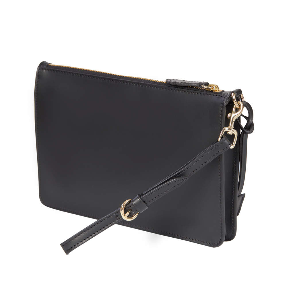 ADELE LEATHER CLUTCH  - NERO