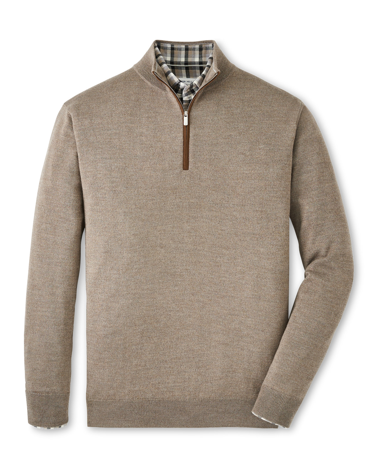 AUTUMN CREST SUEDE TRIM 1/4 ZIP SWEATER - IRISH CREAM