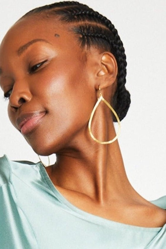 ZURI BRUSHED BRASS EARRINGS