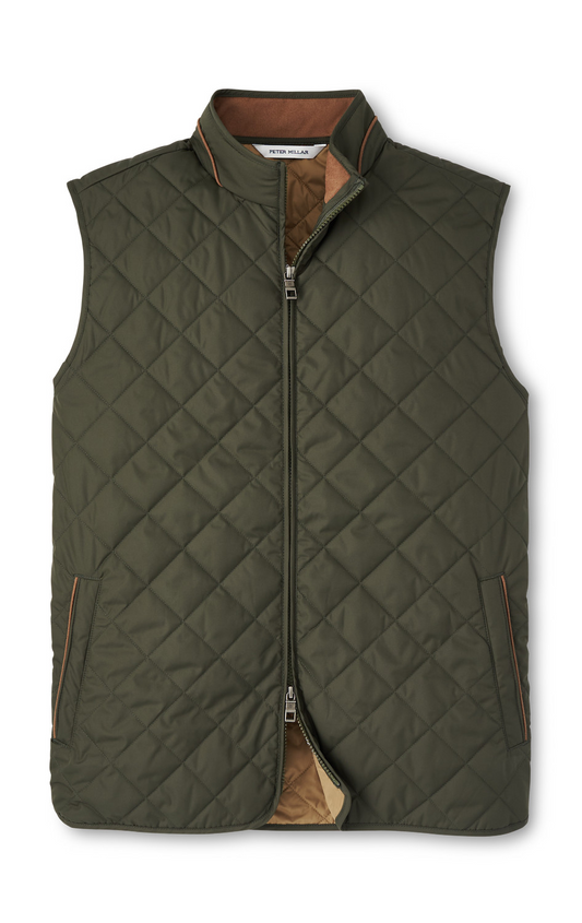 ESSEX QUILTED VEST - DARK OLIVE