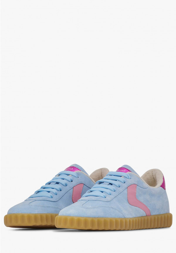 INES SUEDE SNEAKER - SKY BLUE/GERANIUM