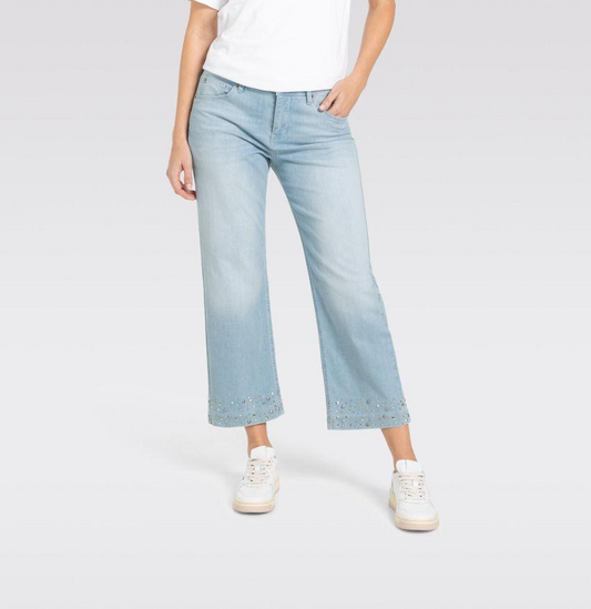 GLAM HEM WIDE LEG CULOTTE JEANS - SUMER VINTAGE