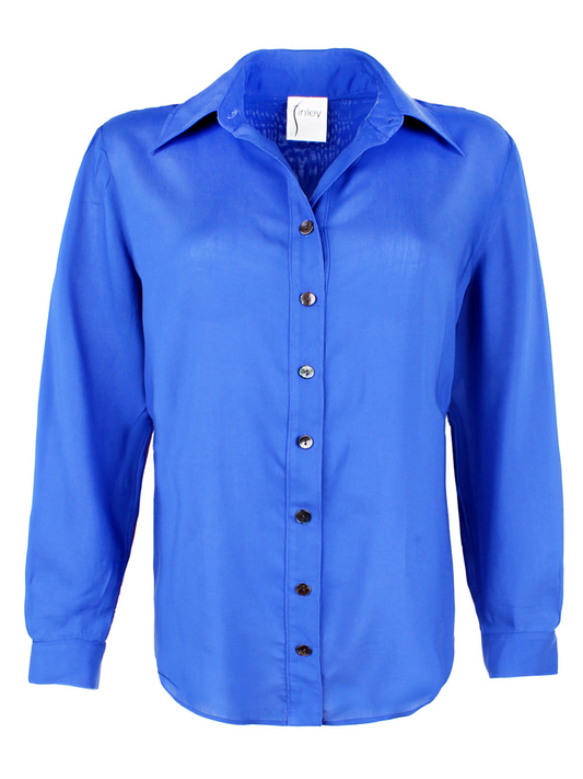 MINI MONICA VISCOSE VOILE SHIRT - ROYAL BLUE