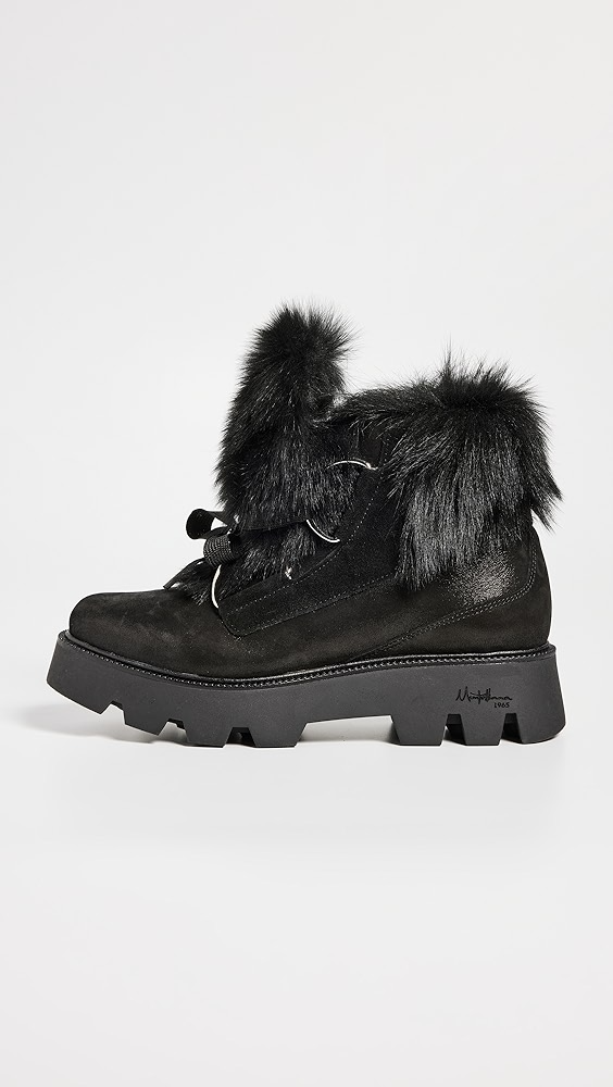 AURORA GOAT FUR BOOT - BLACK