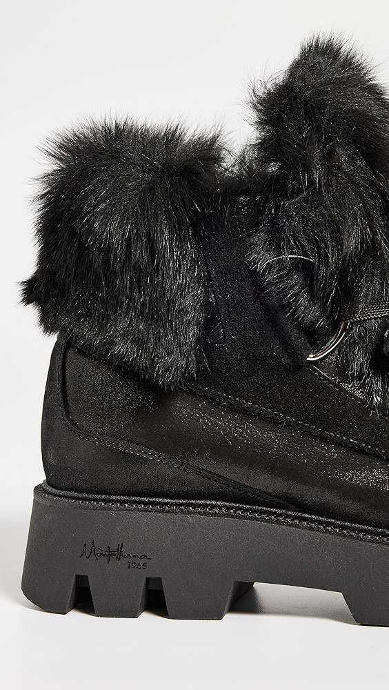 AURORA GOAT FUR BOOT - BLACK