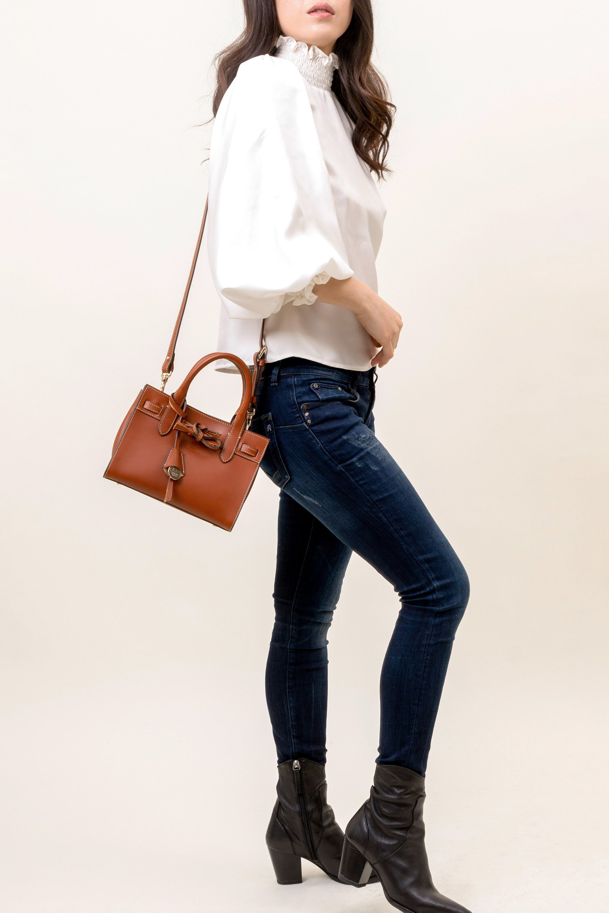 MINI LEATHER TOTE - NOTTE