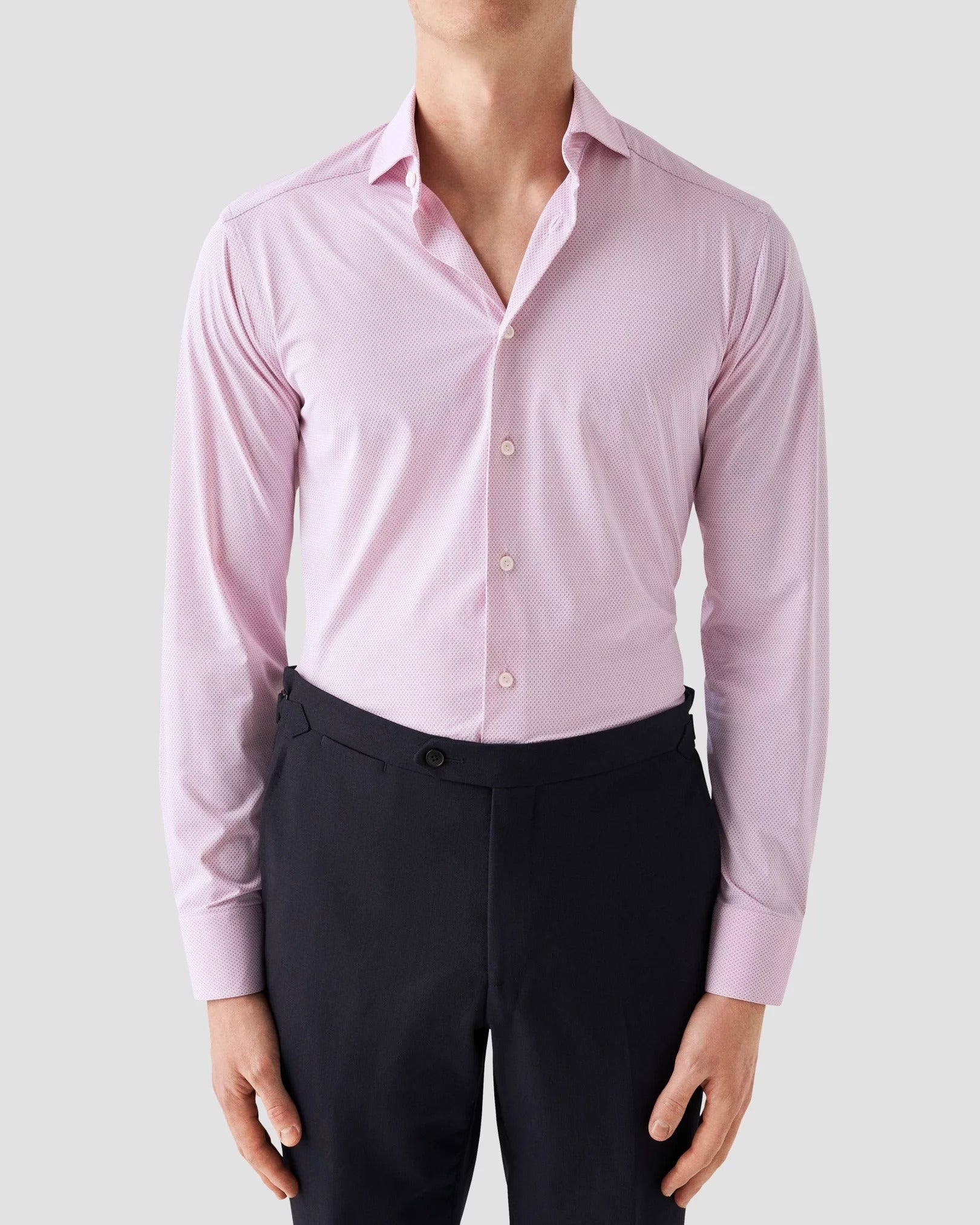 ROSE PINK FOUR WAY STRETCH COTTON SHIRT