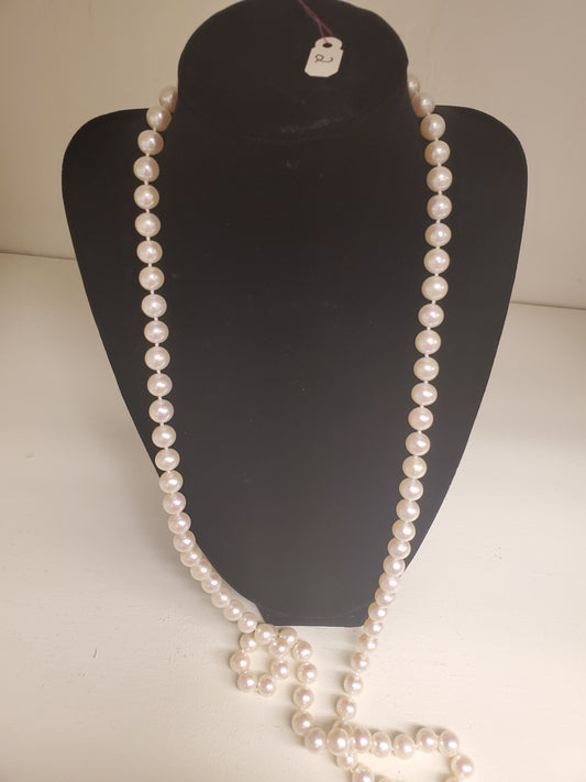 9MM CHINESE CULTURED PEARLS NECKLACE WITH 14K YELLOW GOLD TOGGLE CLASP