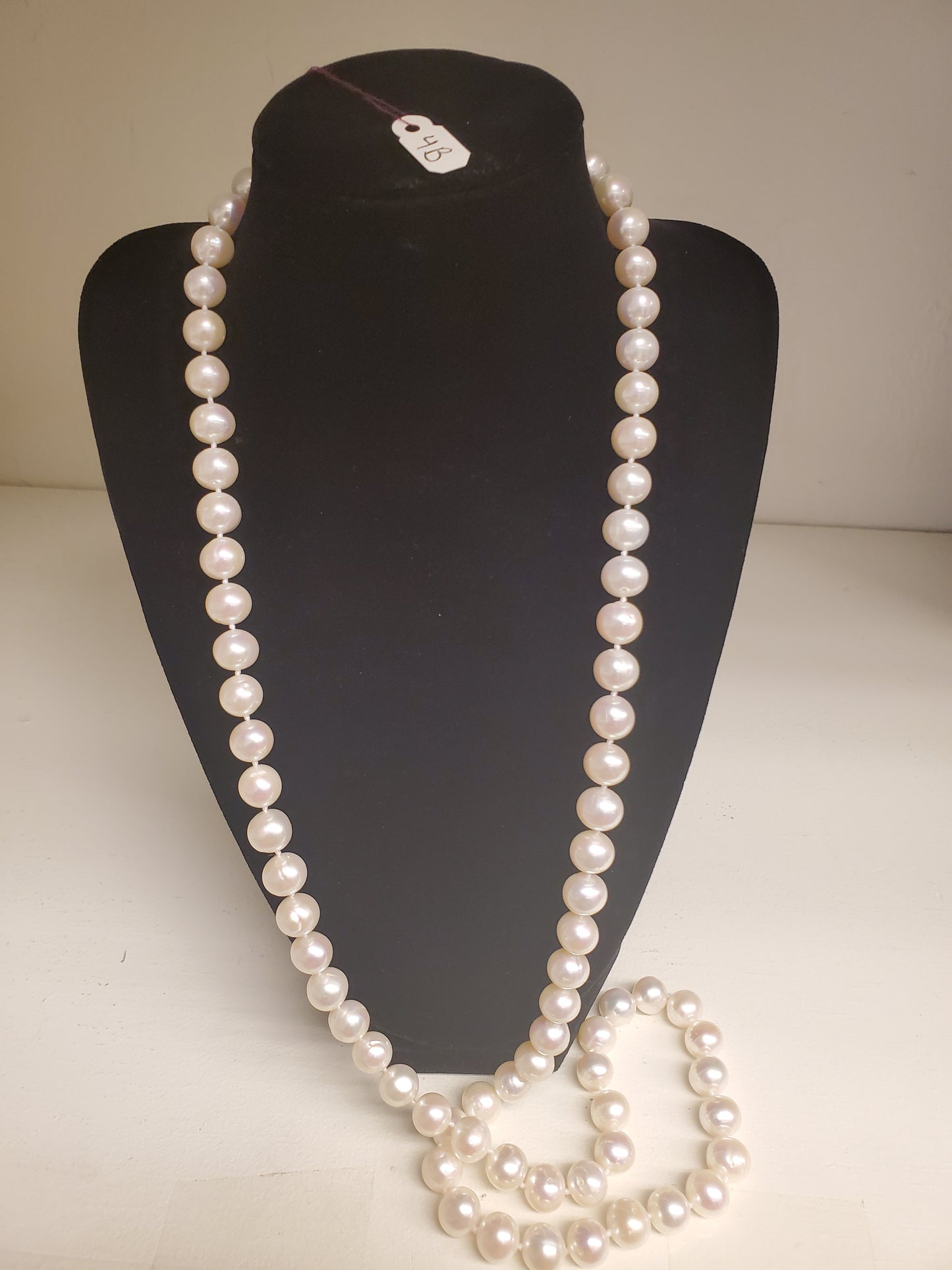 10-11MM FRESH WATER PEARLS LONG NECKLACE WITH GOLD-FILLED TOGGLE CLASP