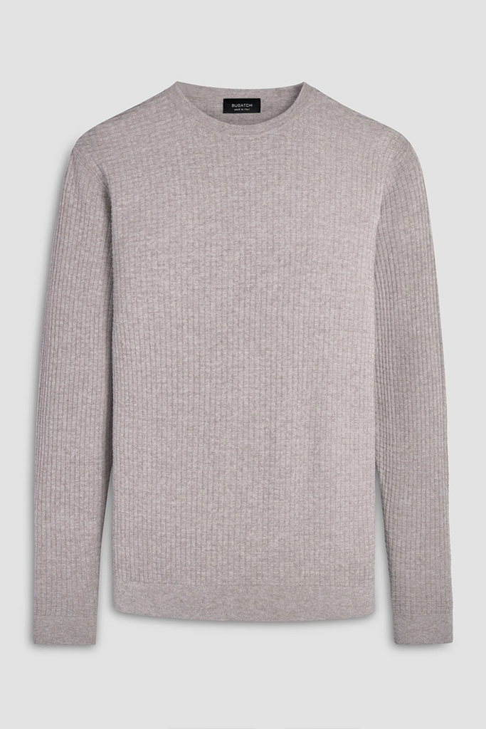 Textured Waffle-Knit Crew-Neck Sweater