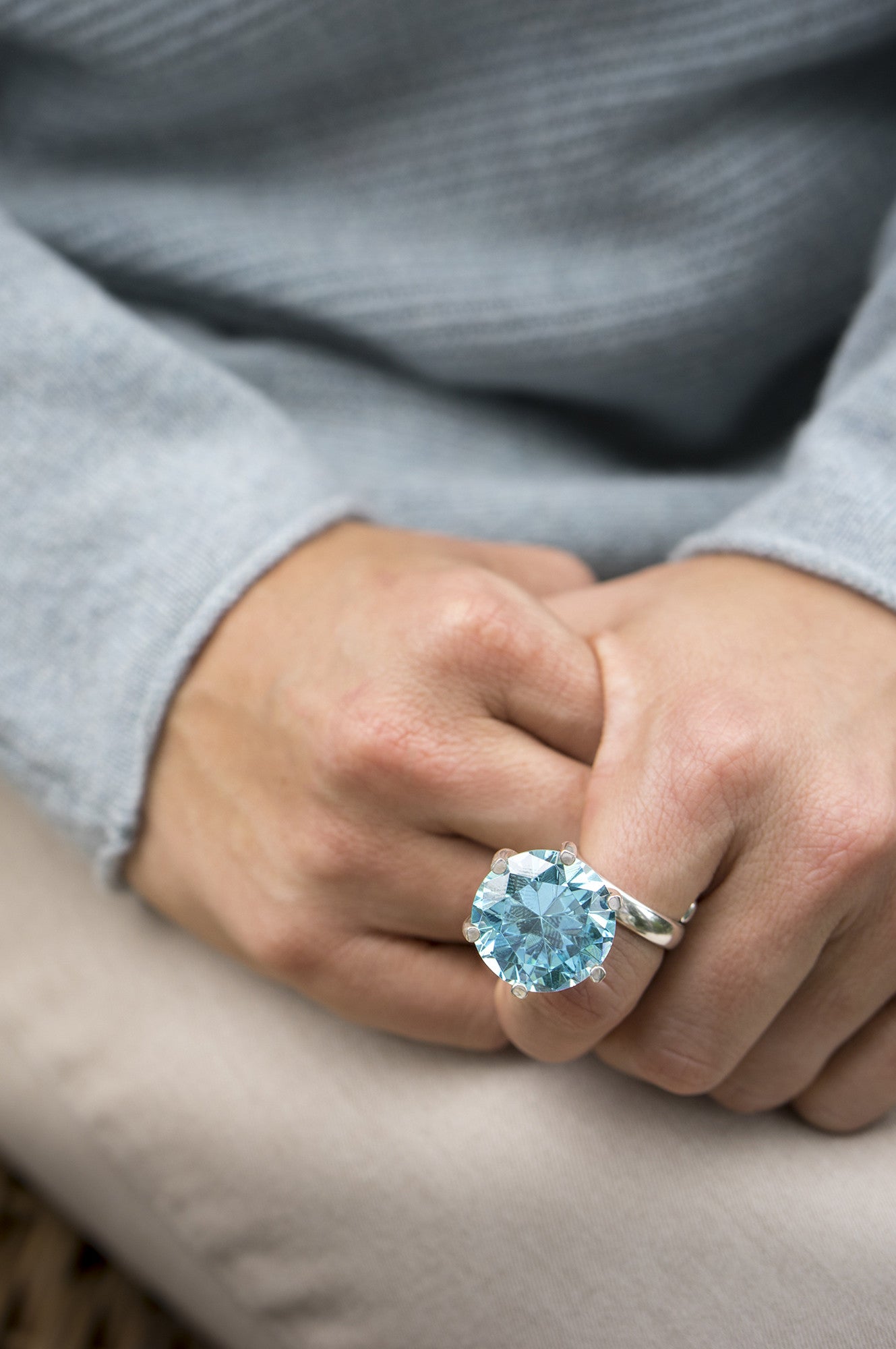 LARGE BLUE TOPAZ RING