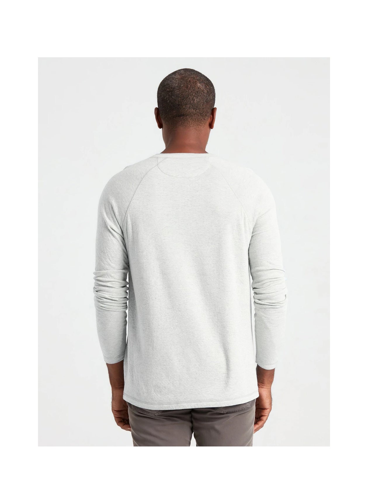 Faherty Men's Cloud Long Sleeve Henley, Ivory Heather, White, S at