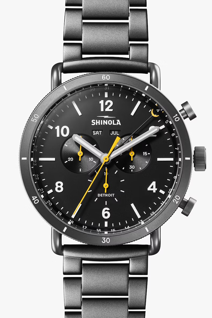 CANFIELD SPORT 45MM GUNMETAL SHINOLA WATCH