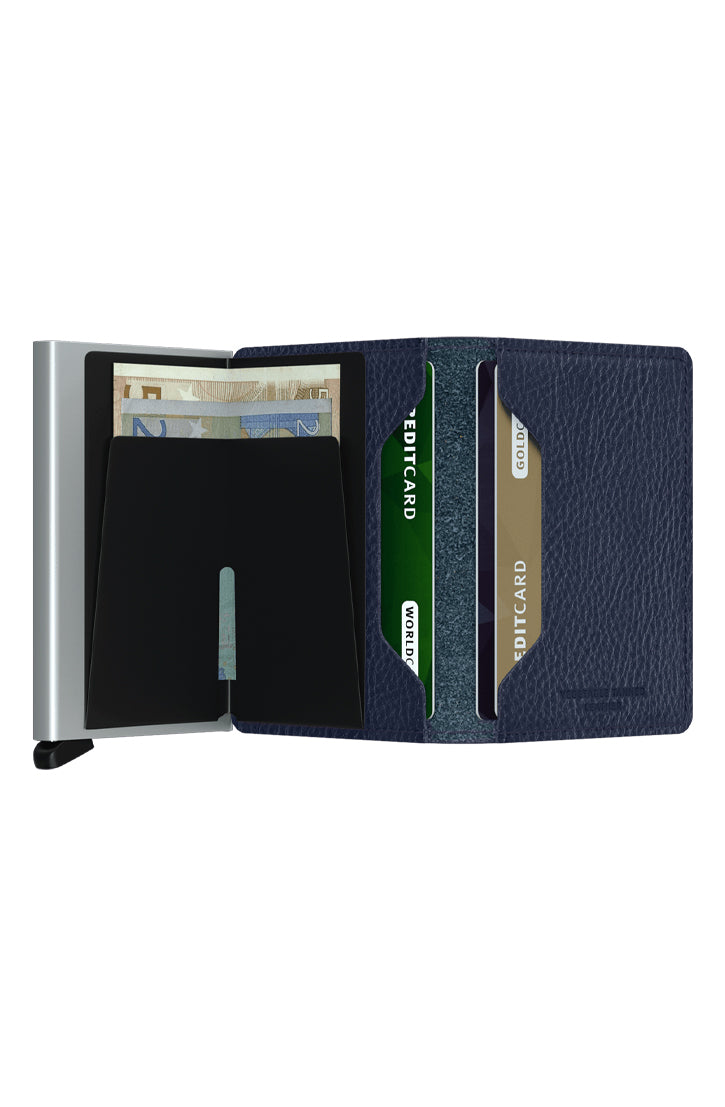 SLIMWALLET - VEG NAVY-SILVER