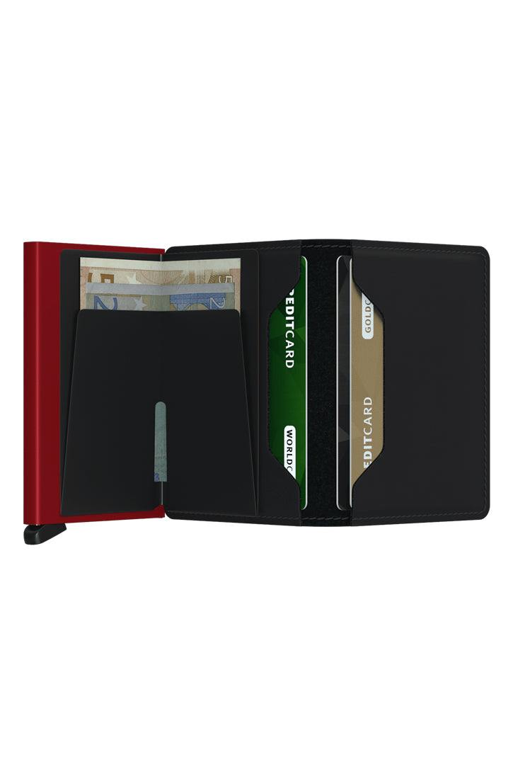 SLIMWALLET - MATTE BLACK & RED