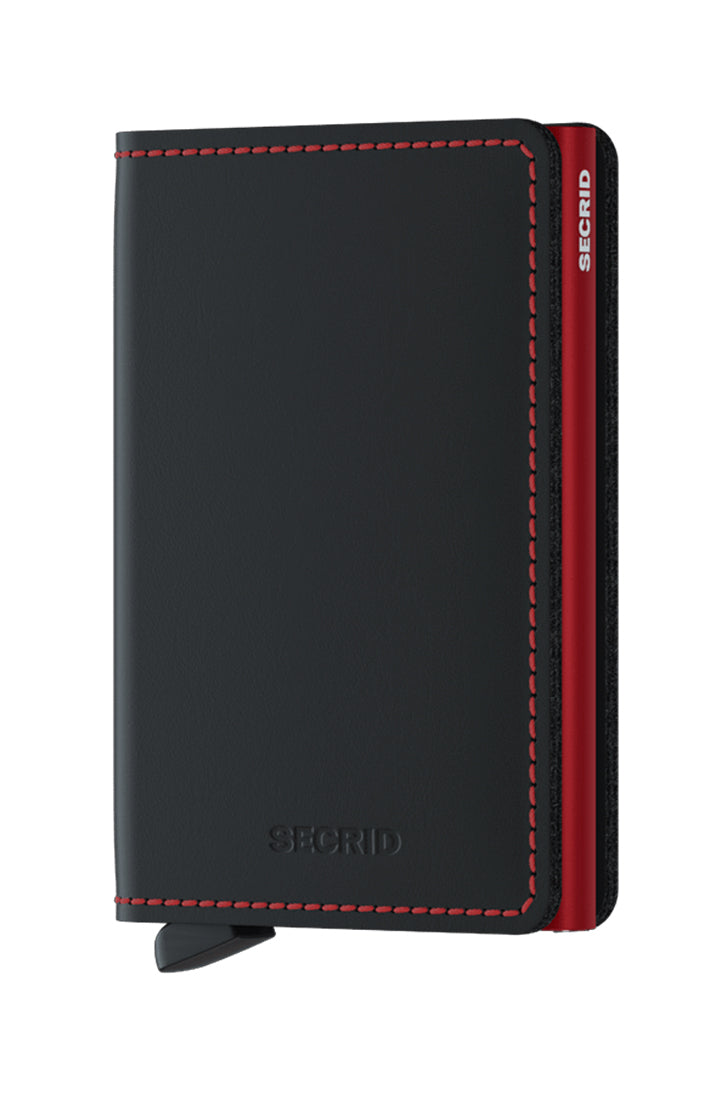 SLIMWALLET - MATTE BLACK & RED